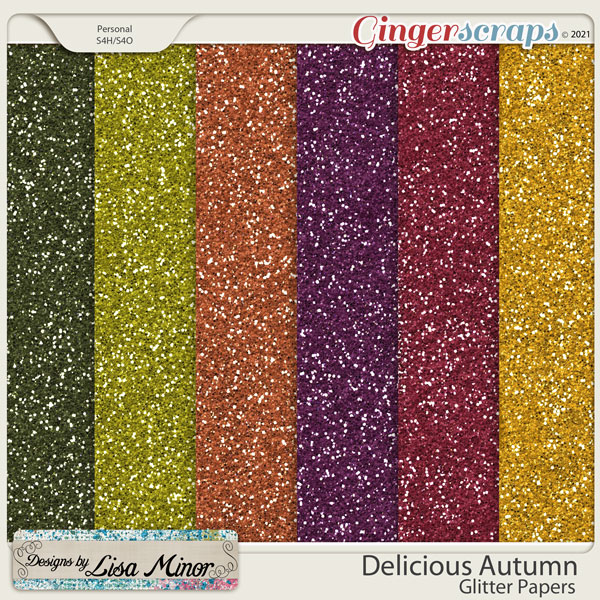 Delicious Autumn Glitter Papers from Designs by Lisa Minor