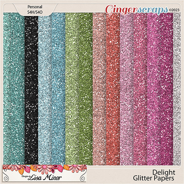 Delight Glitter Papers from Designs by Lisa Minor