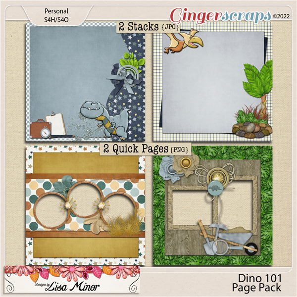 Dino 101 Page Pack from Designs by Lisa Minor
