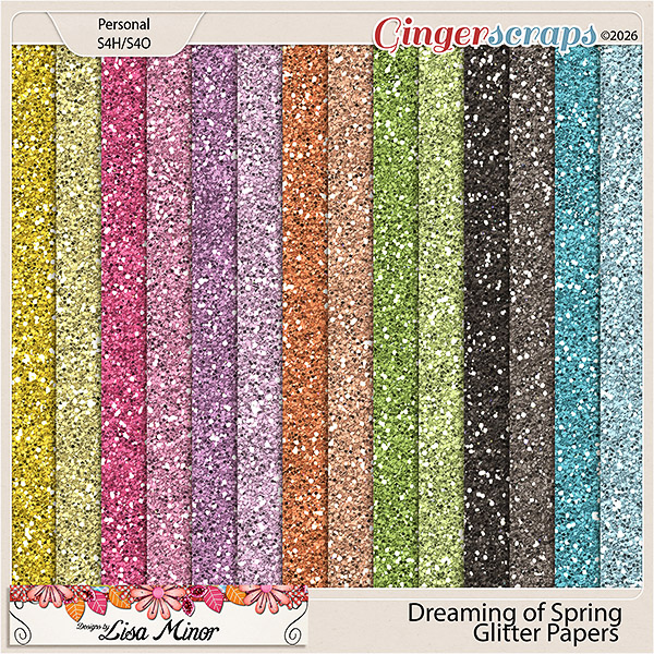 Dreaming of Spring Glitter Papers from Designs by Lisa Minor