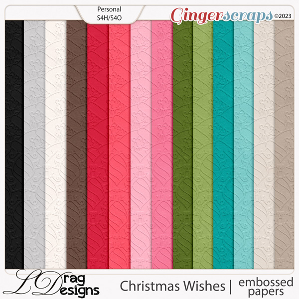 Christmas Wishes: Embossed Papers by LDragDesigns