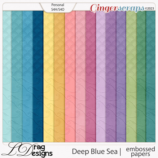 Deep Blue Sea: Embossed Papers by LDragDesigns