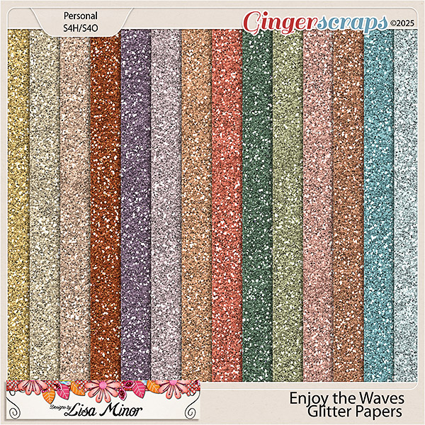Enjoy the Waves Glitter Papers from Designs by Lisa Minor