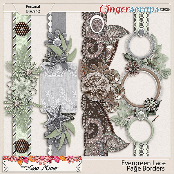 Evergreen Lace Page Borders from Designs by Lisa Minor