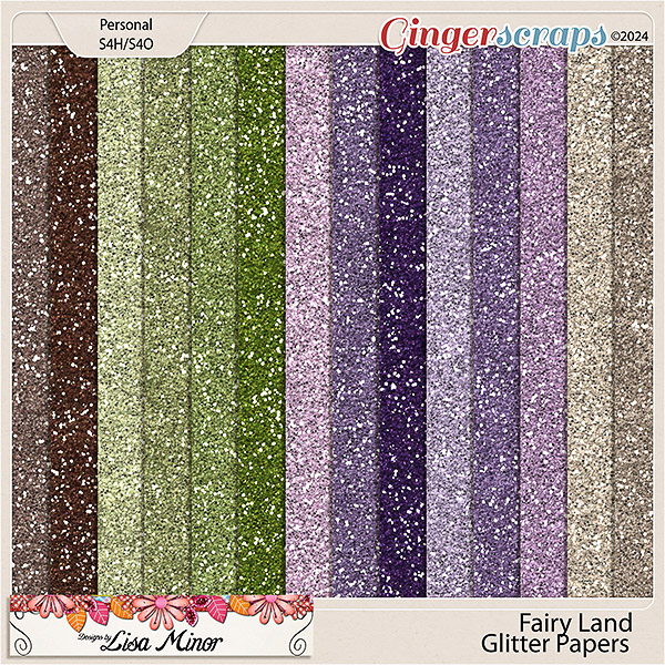 Fairy Land Glitter Papers from Designs by Lisa Minor