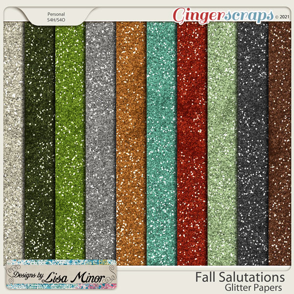 Fall Salutations Glitter Papers from Designs by Lisa Minor