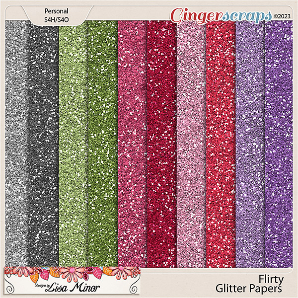 Flirty Glitter Papers from Designs by Lisa Minor