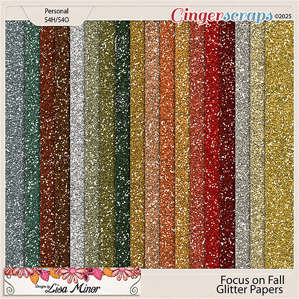 Focus on Fall Glitter Papers from Designs by Lisa Minor