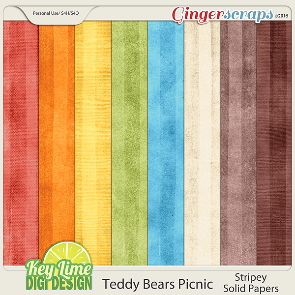 Teddy Bears Picnic Solid Papers by Key Lime Digi Design