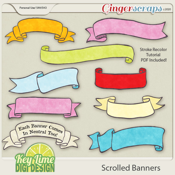 Scrolled Banners by Key Lime Digi Design
