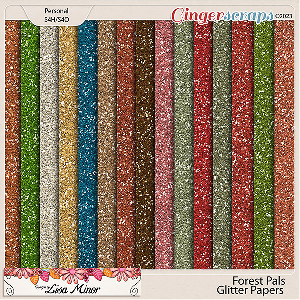 Forest Pals Glitter Papers from Designs by Lisa Minor