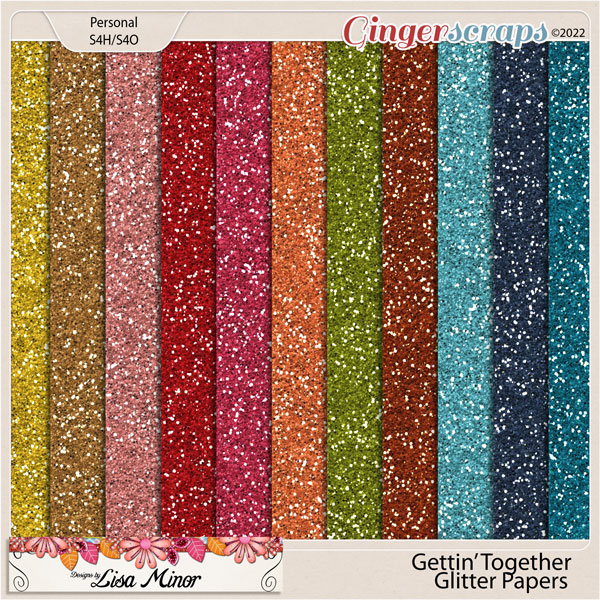 Gettin' Together Glitter Papers from Designs by Lisa Minor