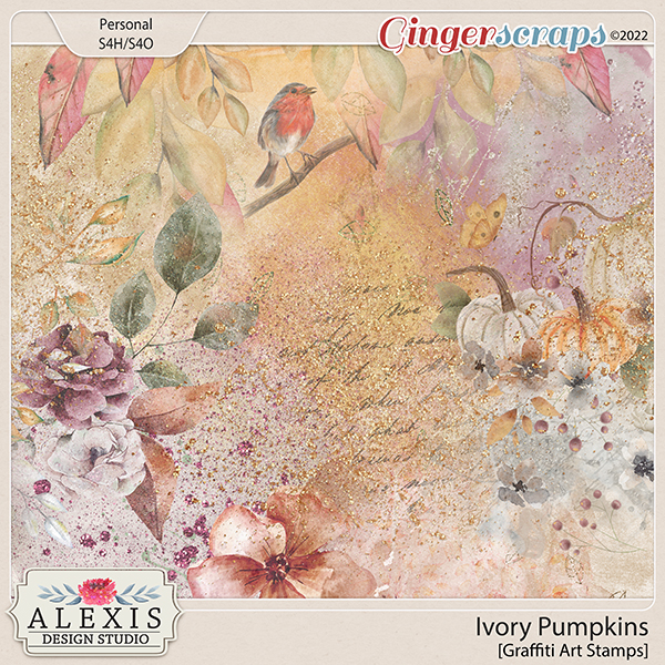 Ivory Pumpkins - Graffiti Art Stamps
