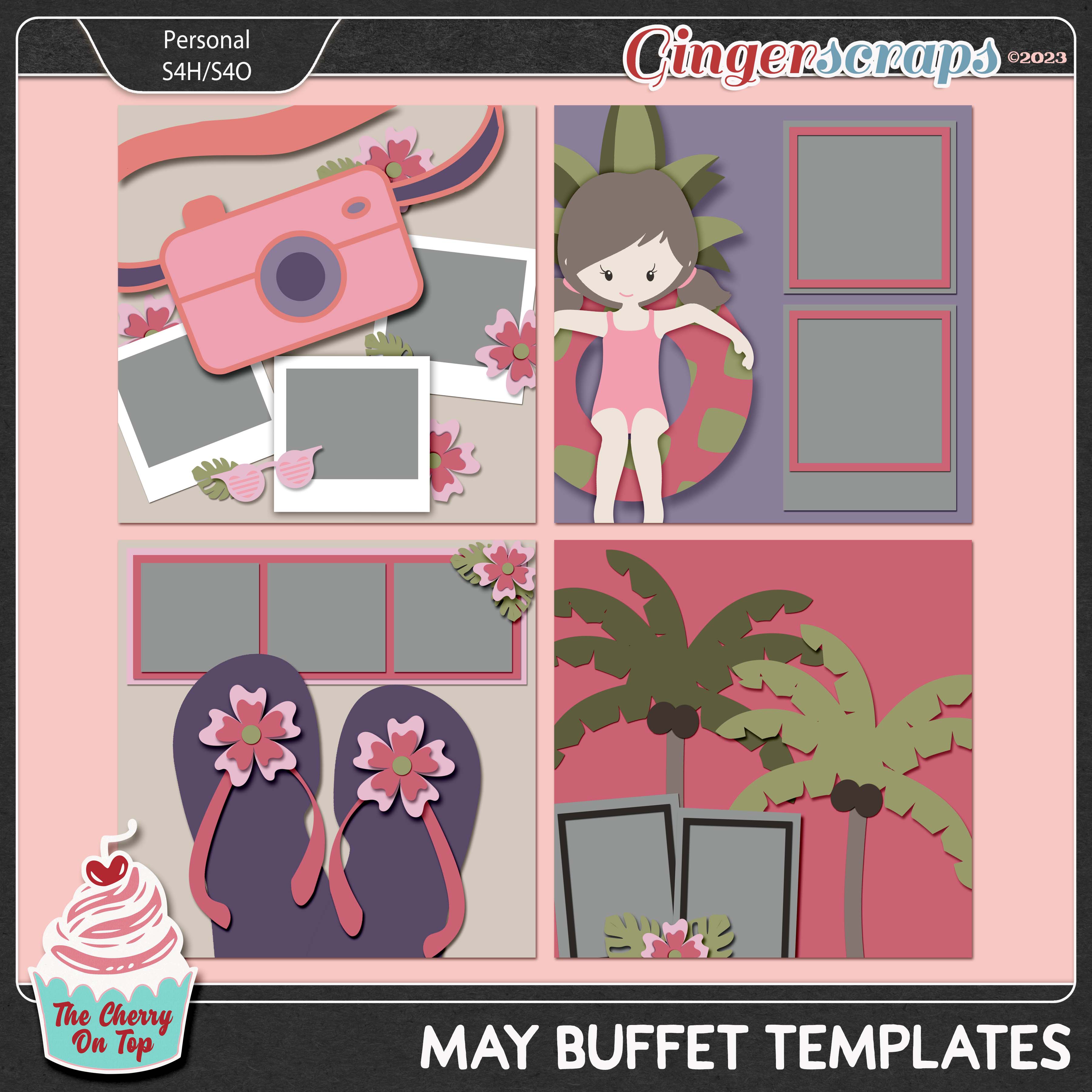 The Cherry On Top May Buffet Digital Scrapbooking Templates