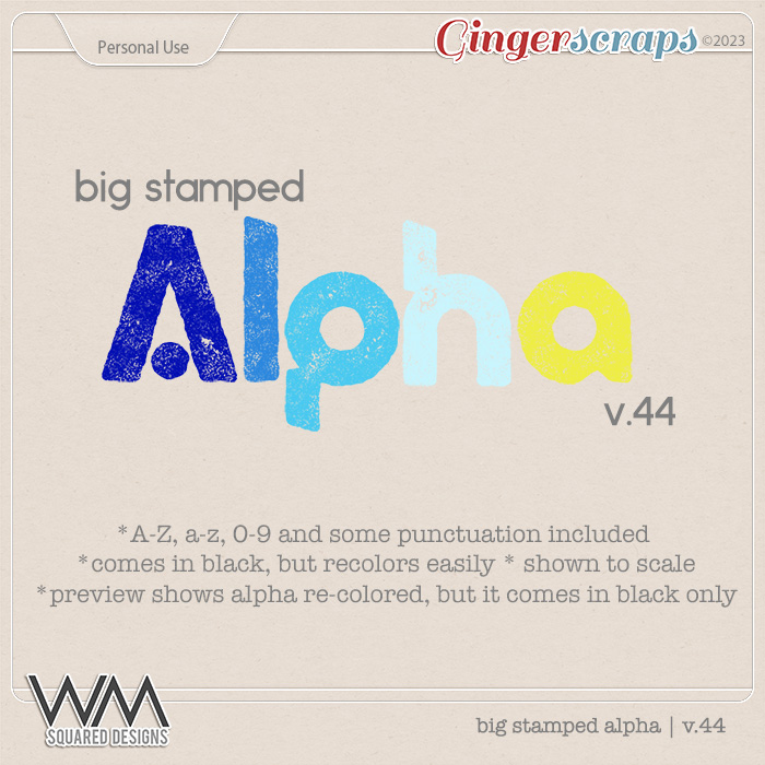 Big Stamped Alpha | V.44