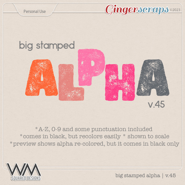 Big Stamped Alpha | V.45