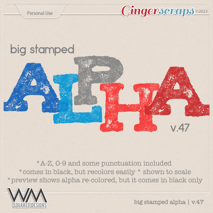 Big Stamped Alpha | V.47
