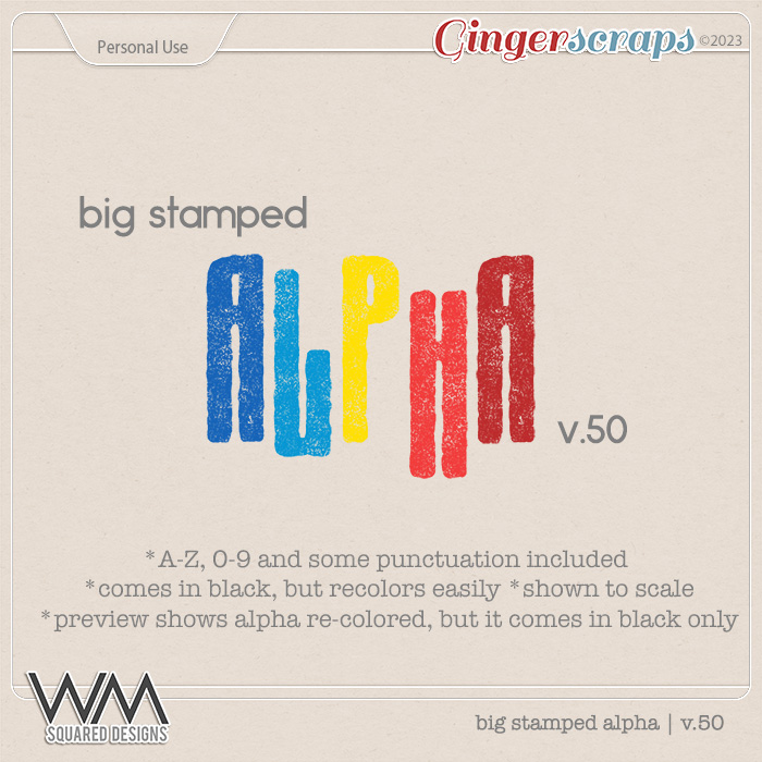 Big Stamped Alpha | V.50