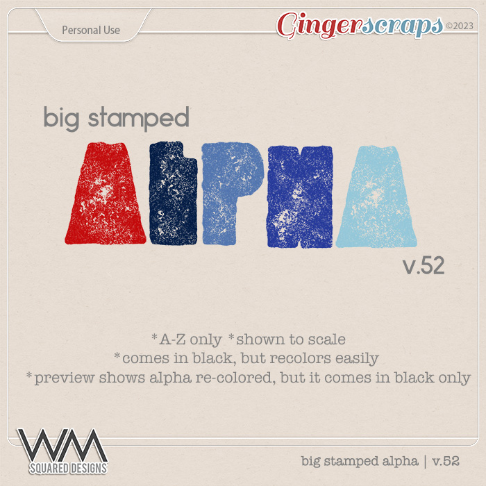Big Stamped Alpha | V.52
