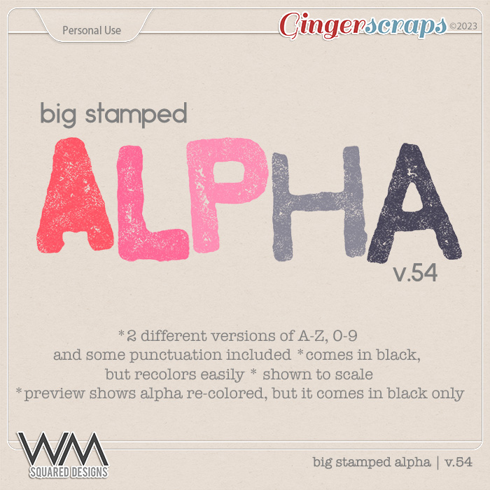 Big Stamped Alpha | V.54