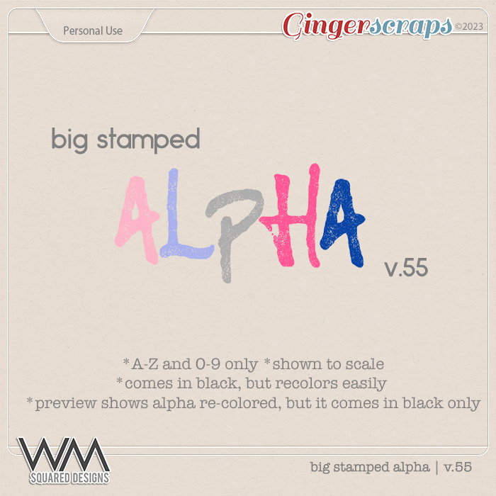 Big Stamped Alpha | V.55