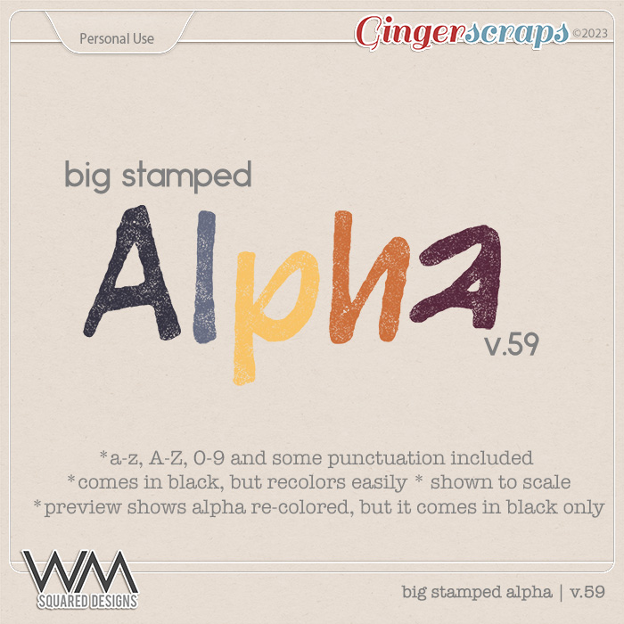 Big Stamped Alpha | V.59