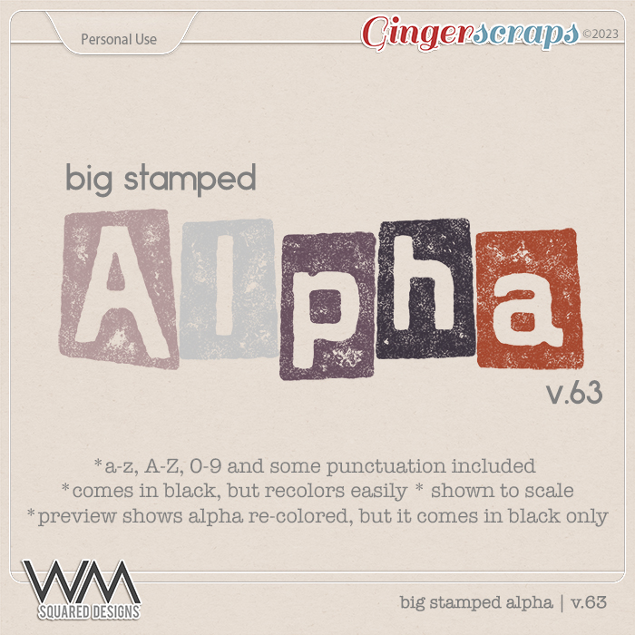 Big Stamped Alpha | V.63