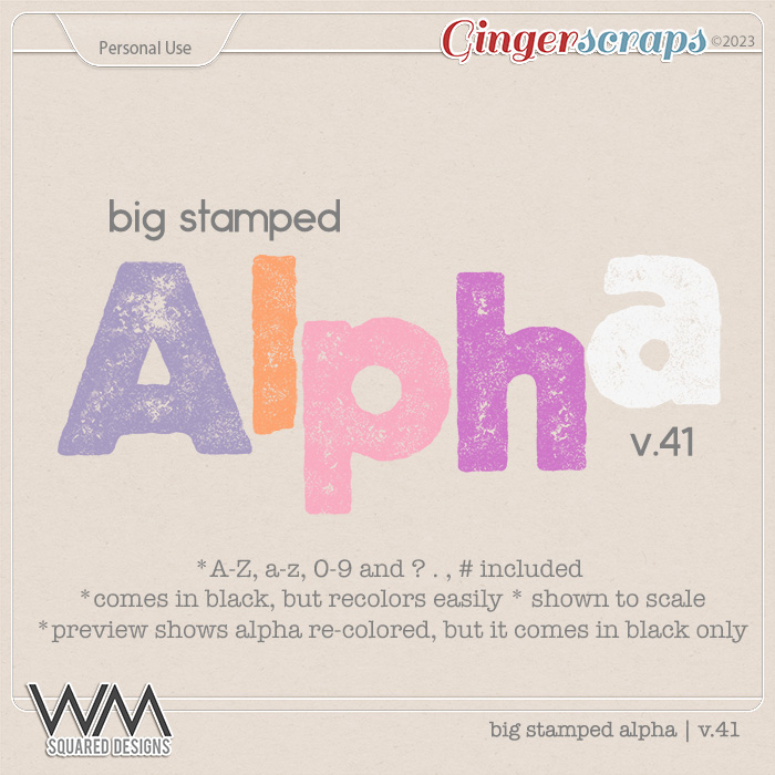 Big Stamped Alpha | V.41