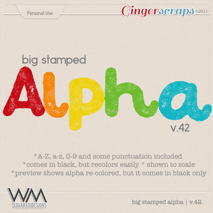Big Stamped Alpha | V.42