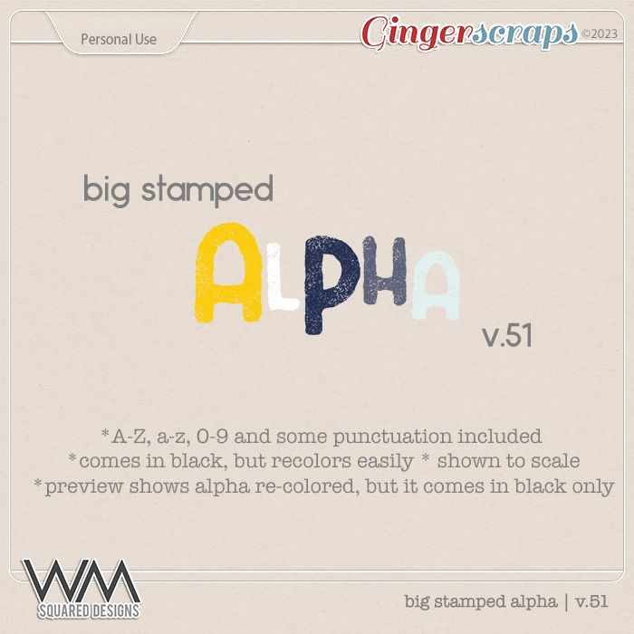 Big Stamped Alpha | V.51