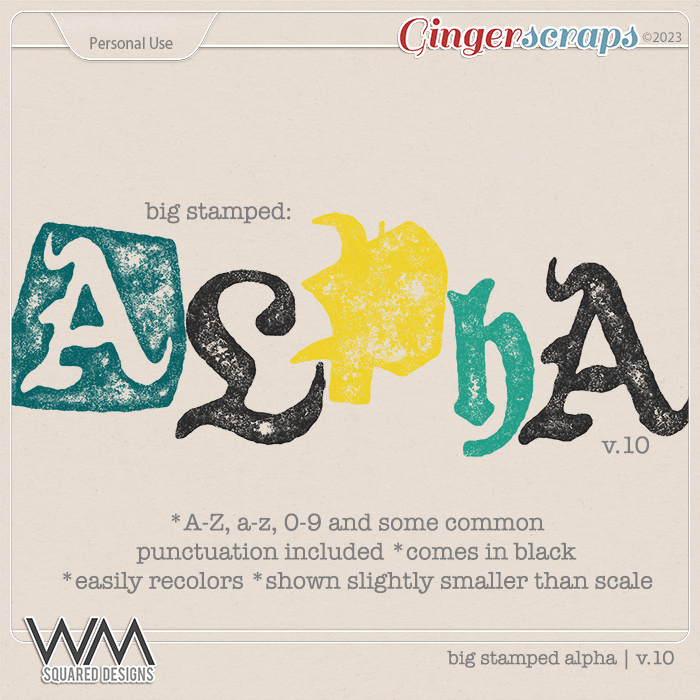Big Stamped Alpha | V.10