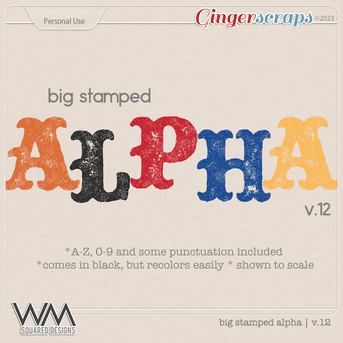 Big Stamped Alpha | V.12