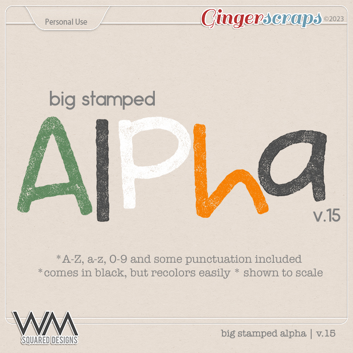 Big Stamped Alpha | V.15