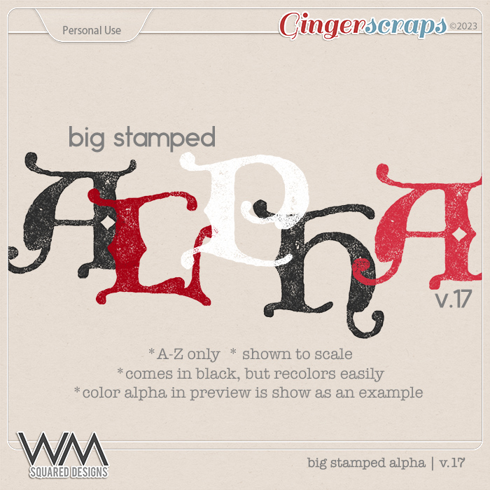 Big Stamped Alpha | V.17