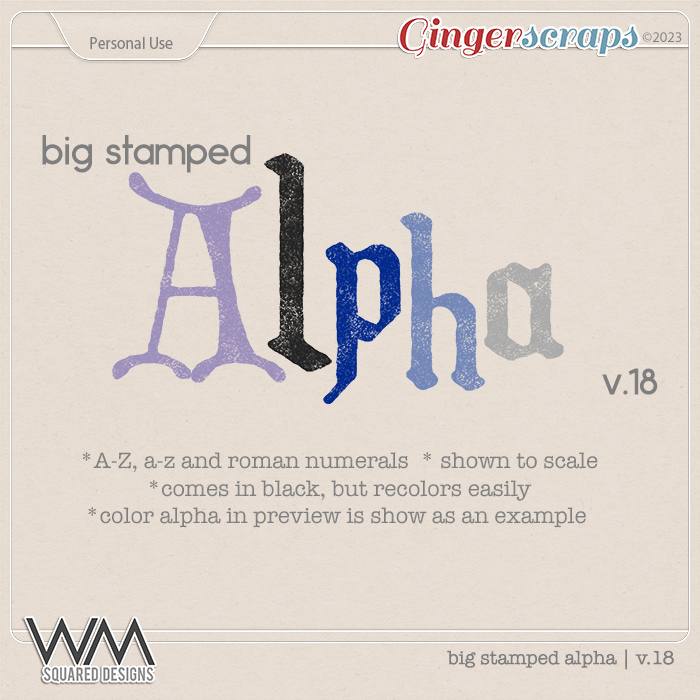 Big Stamped Alpha | V.18