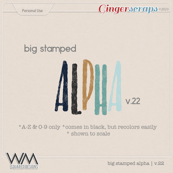 Big Stamped Alpha | V.22