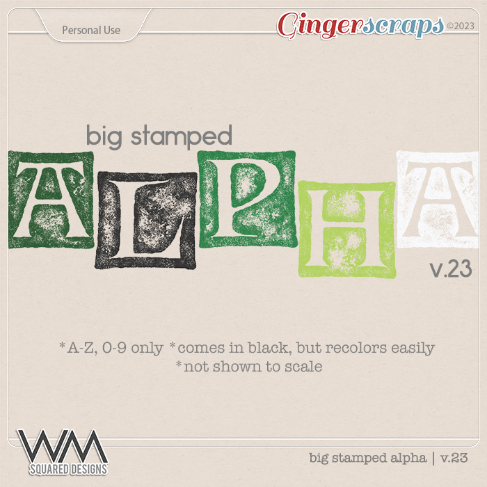 Big Stamped Alpha | V.23