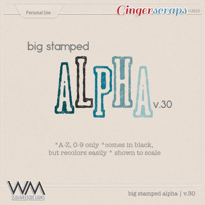 Big Stamped Alpha | V.30
