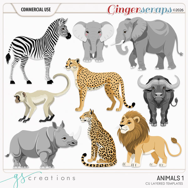 Animals 1 Layered Templates (CU) by GS Creations