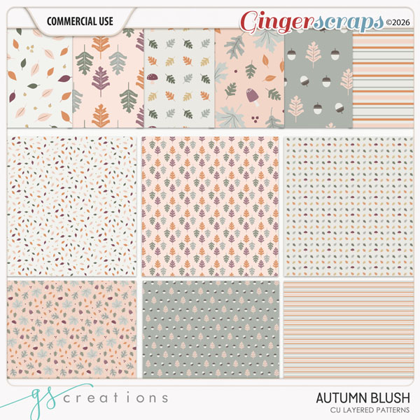 Autumn Blush Layered Patterns (CU) by GS Creations