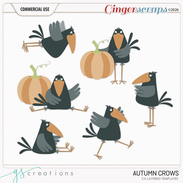 Autumn Crows Layered Templates (CU) by GS Creations