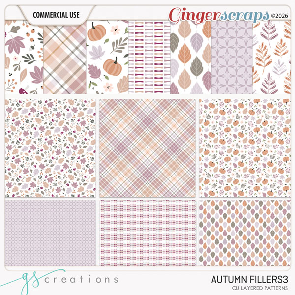 Autumn Fillers3 Layered Patterns (CU) by GS Creations