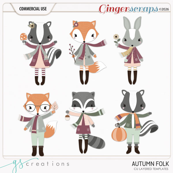 Autumn Folk Layered Templates (CU) by GS Creations