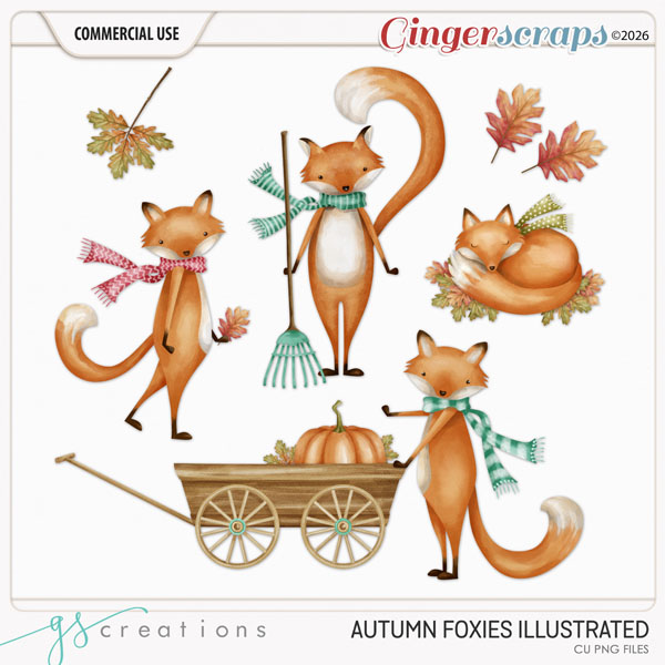 Autumn Foxies Illustrated (CU) by GS Creations