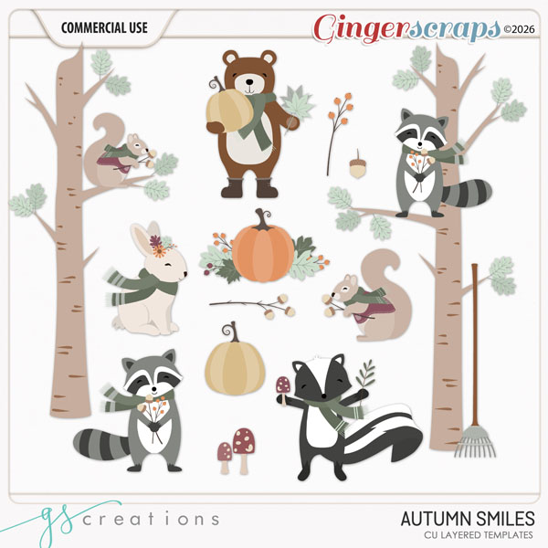 Autumn Smiles Layered Templates (CU) by GS Creations
