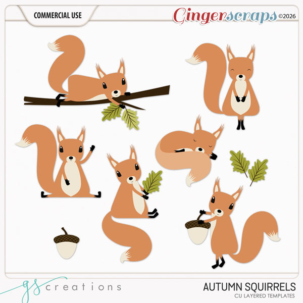 Autumn Squirrels CU Layered Templates (CU) by GS Creations