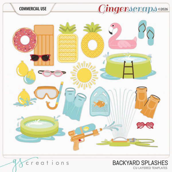 Backyard Splashes Layered Templates (CU) by GS Creations