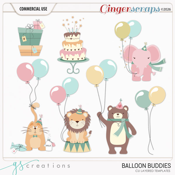 Balloon Buddies CU layered Templates (CU) by GS Creations