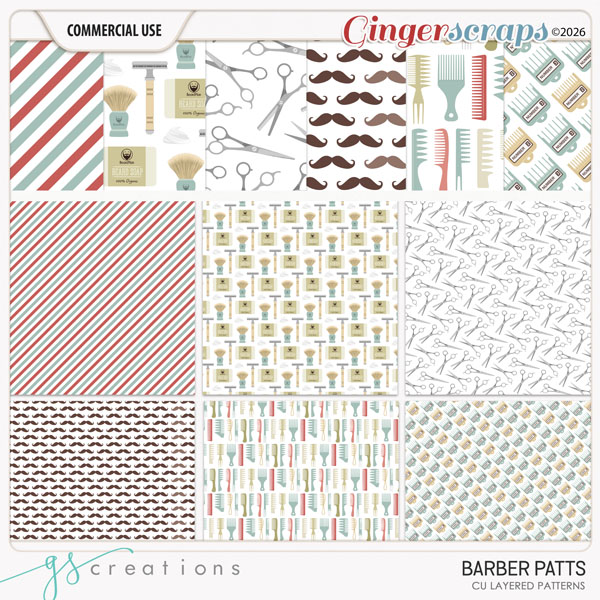 Barber Patterns (CU) by GS Creations