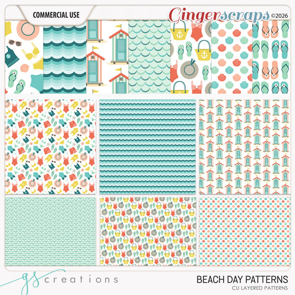 Beach Day Layered Patterns (CU) by GS Creations